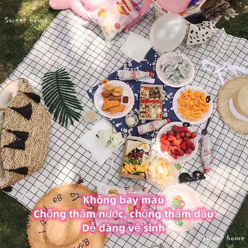 Khăn tấm trải du lịch chụp ảnh picnic, khăn trải bàn pvc, chống thấm nước gấp gọn tiện dụng, dễ lau sạch