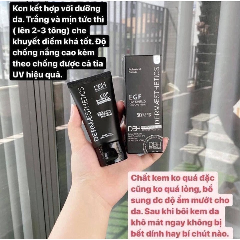 KEM CHỐNG NẮNG DBH spf50 DERMAESTHETICS CHÍNH HÃNG