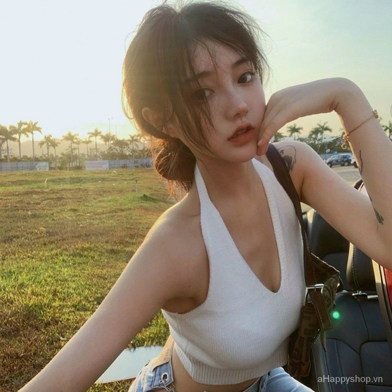 ÁO YẾM CROPTOP CỘT DÂY HỞ LƯNG XINH ĐẸP alohashop91