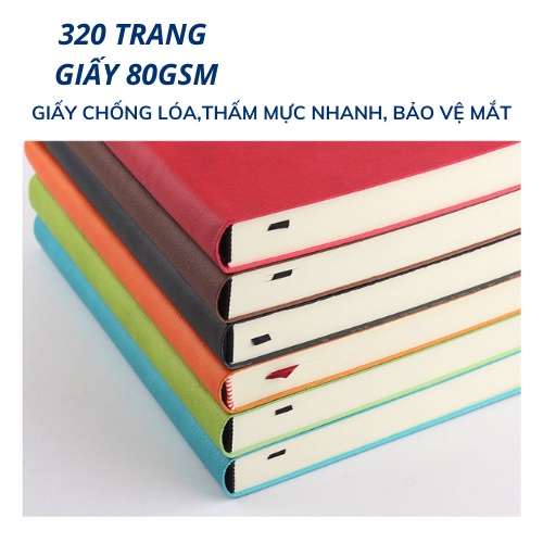 Sổ tay B5 320 trang ghi chép bìa da mềm nhiều màu sắc Heeton A16870