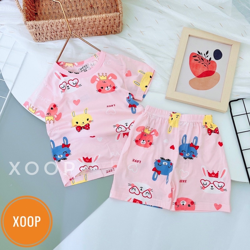 B3-nhí(10-16kg) Bộ cộc xuất hàn in tràn chất cotton lạnh hàng quảng châu cho bé