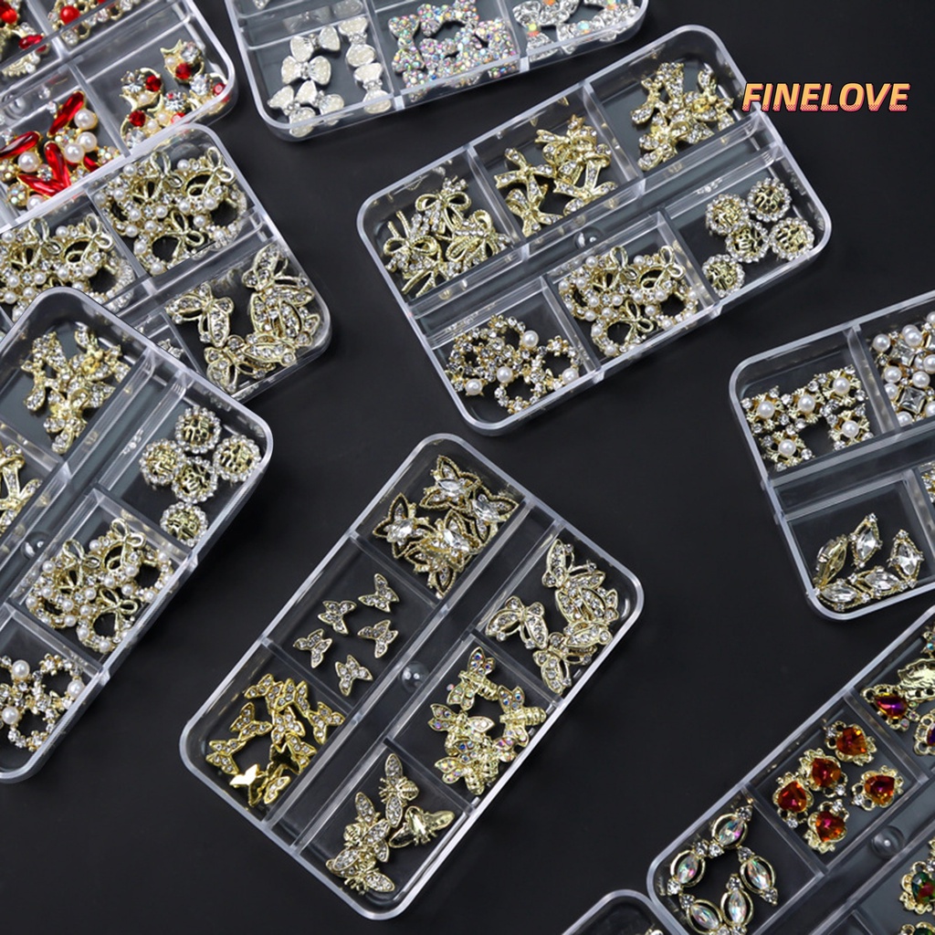 Phụ Kiện Trang Trí Móng Tay Hình Bướm Bằng Hợp Kim Đính Đá Xinh Xắn