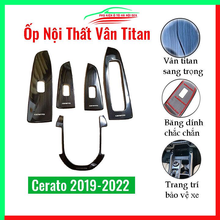 Ốp nội thất cho xe ô tô Kia Cerato 2019 vân Titan bảo vệ chống trầy xước và làm đẹp xe