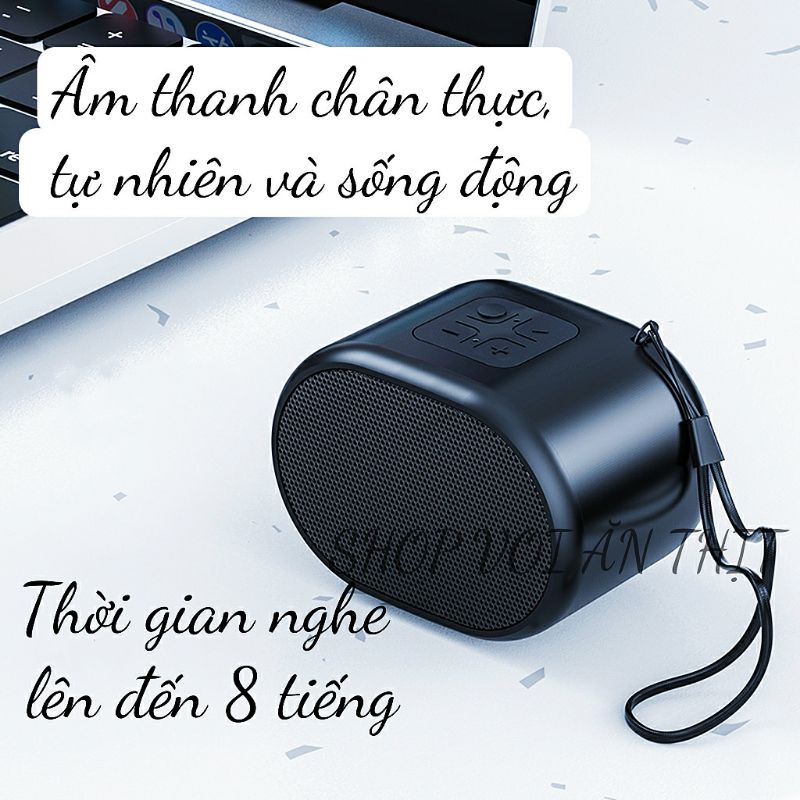 Loa Bluetooth mini PK-D4 nghe nhạc 8 tiếng liên tục (Hỗ trợ USB, Thẻ nhớ TF, Bluetooth), âm thanh vòm 360 siêu hay