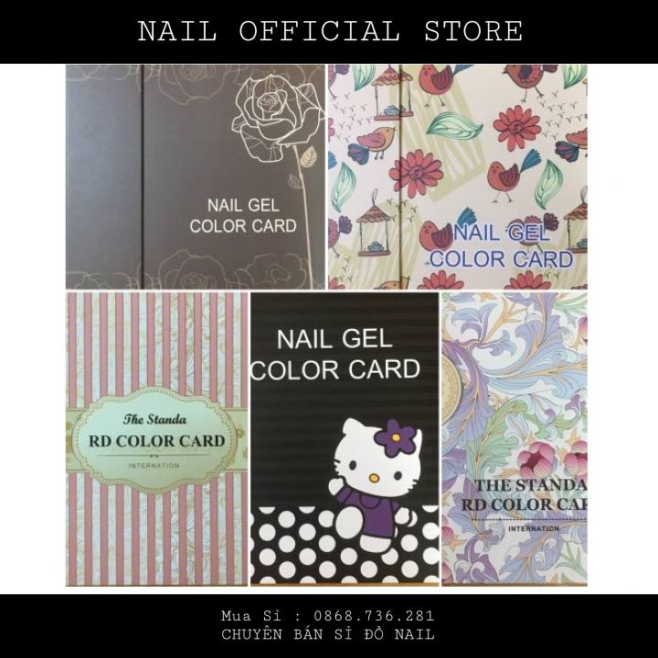 Sổ Móng Mẫu Nail 120 Ô , Bìa Cứng Làm Bảng Màu , Đủ Mẫu
