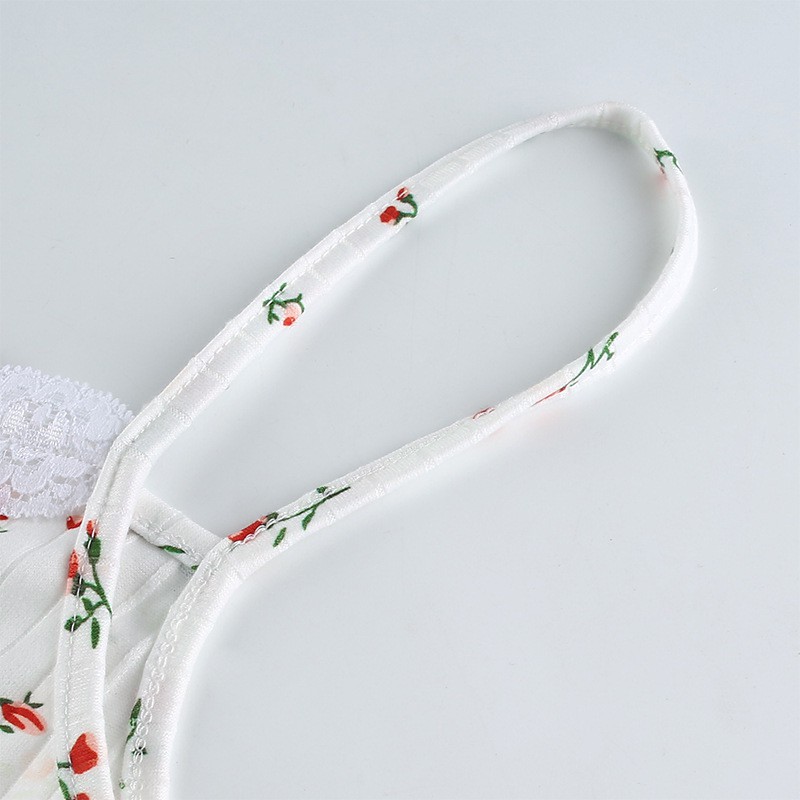 Hoa Nhỏ Dây Đeo Áo Vest Nữ Hàn Quốc Sexy Mỏng Mỏng Ren Áo Ngắn