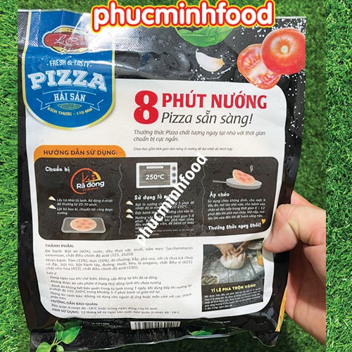 Pizza hải sản, pizza bò bầm, pizza xúc xích Lacusina size 17cm 1 bịch 1 cái