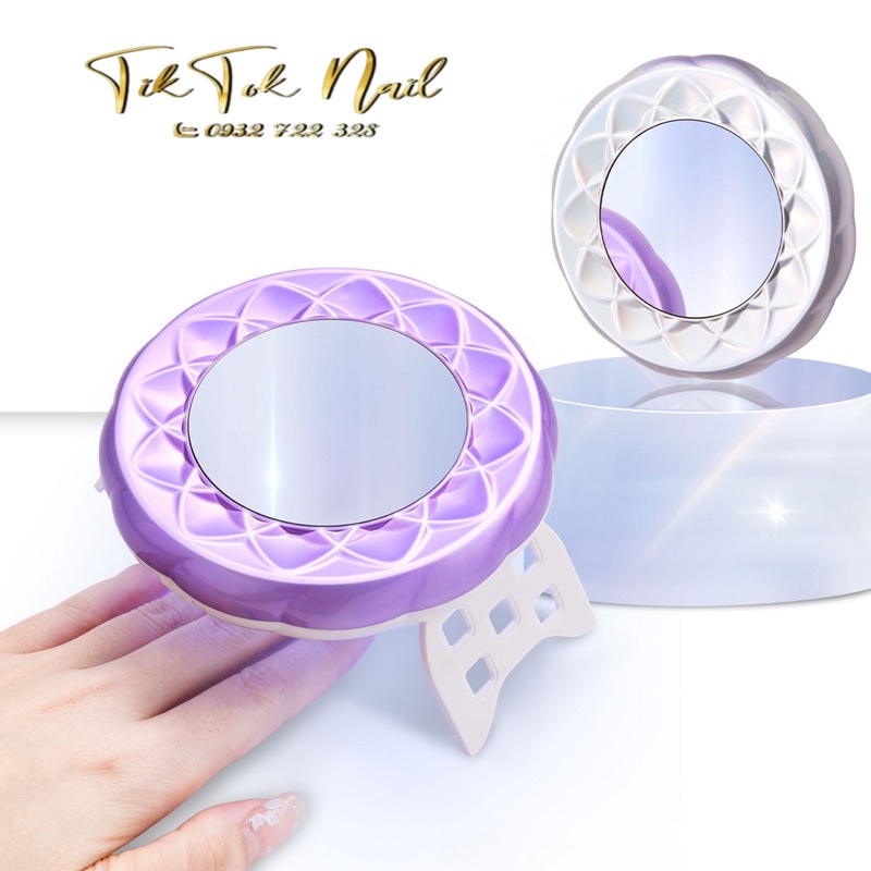 máy hơ mini tròn soi gương 18 bóng đèn