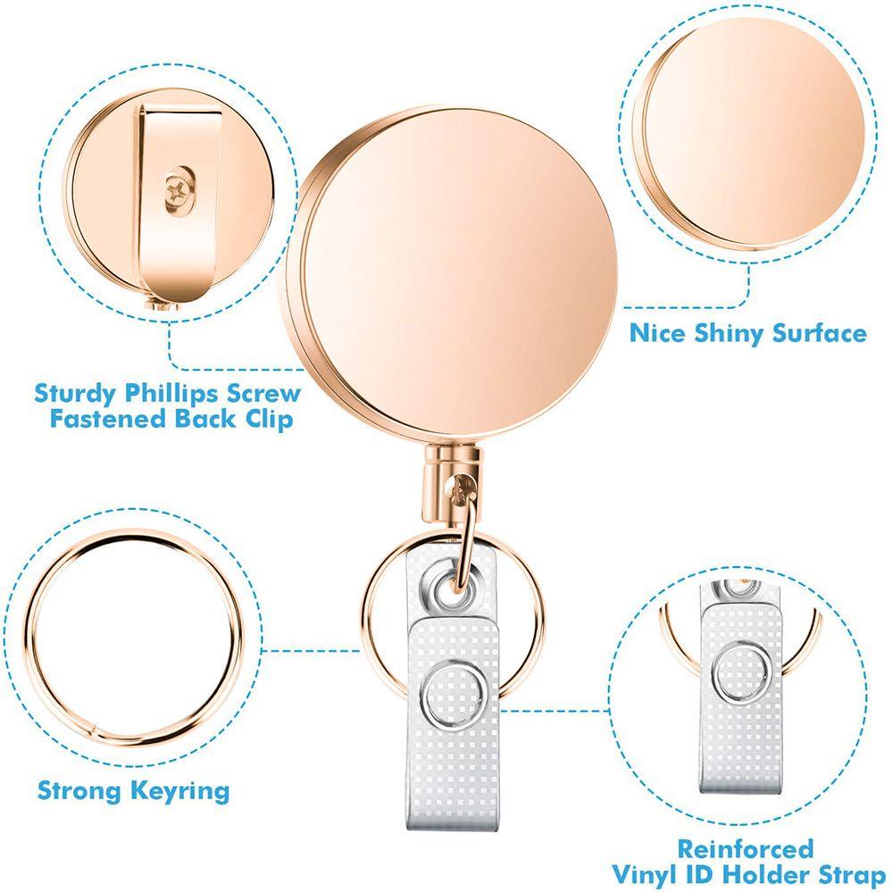 Móc Chìa Khóa Bằng Kim Loại Có Thể Thu Gọn Chống Thất Lạc Dùng Để Đựng Thẻ ID Giá Đ