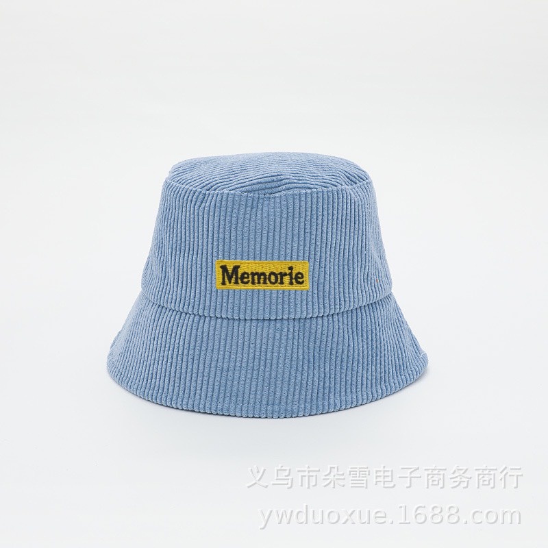 Mũ bucket vành cụp Nón tai bèo thêu chữ memorie chất nhung tăm cao cấp form unisex nam nữ