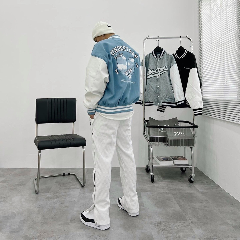 Áo Khoác Bomber Varsity Undertrap Nam Nữ Unisex Chất Nỉ Dày Dặn