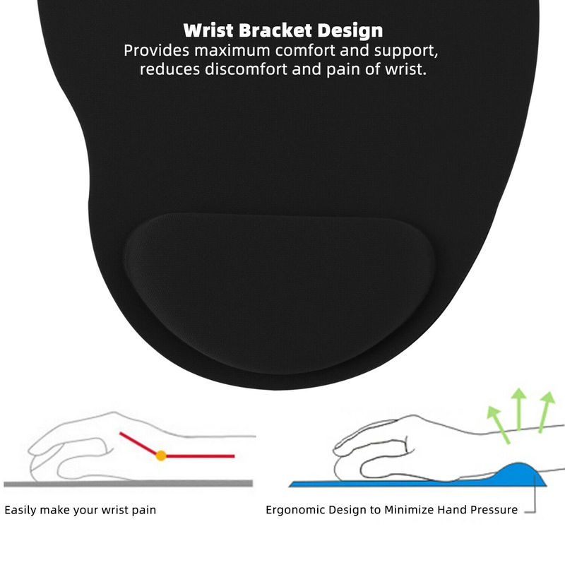 Comfortable Mouse Pad Mat with Gel Wrist Rest / Support Protect Desk Mouse Pad / Non Slip Mice Mat