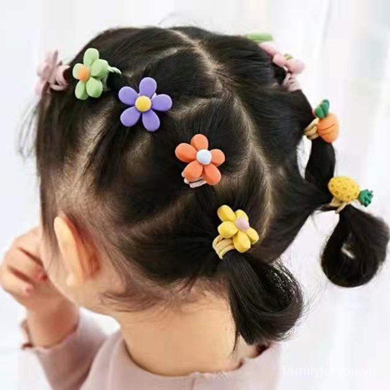 Set 10 dây buộc tóc cao su phong cách thời trang Hàn Quốc cho bé gái