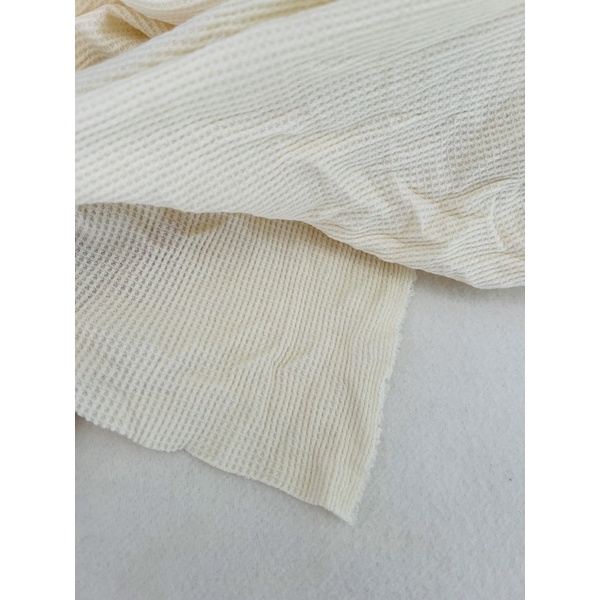 1,5m vải thun tổ ong màu kem