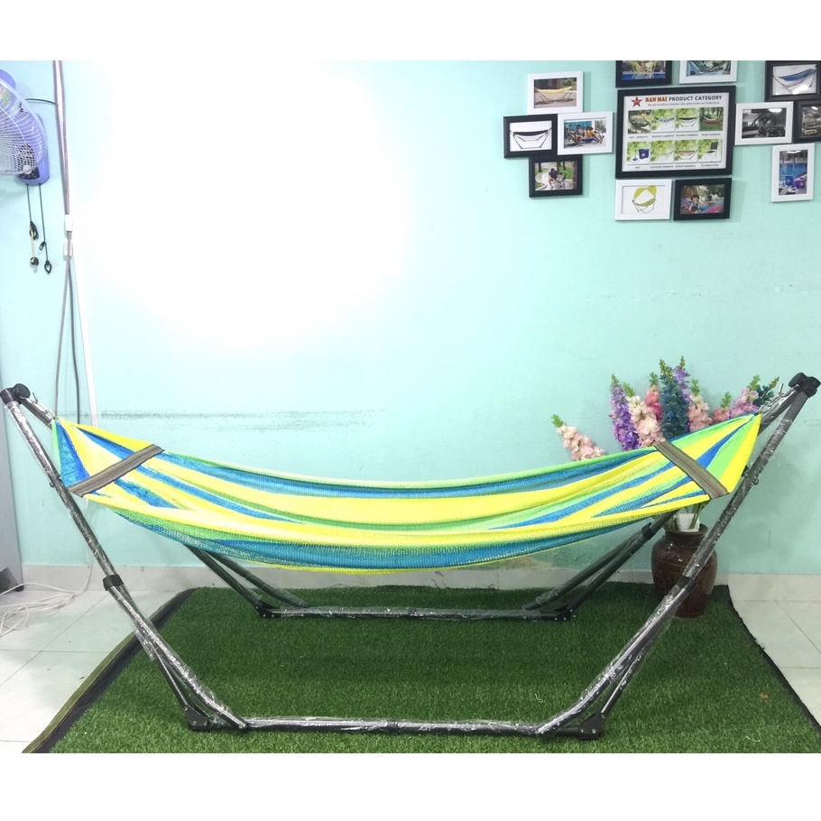 Khung võng xếp inox 100% tay cong cao cấp phi 27 thương hiệu Võng Xếp Thảo Điều