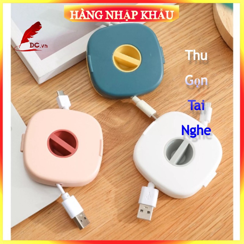 Hộp Đựng Cuốn Tai Nghe Dây Cáp Đa Năng / Dụng Cụ Thu Gọn Dây Sạc Kê Điện Thoại Xem Phim -1 Đổi 1