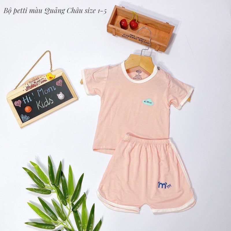 (4-14kg) Bộ cộc cài vai vải petit cực thích cho bé - Hi! Mom