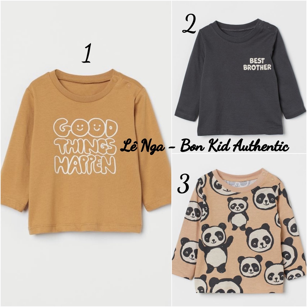 Áo phông lẻ dài tay HM ES/CN chính hãng sz từ 4-6m đến 3-4y (Đọc kĩ lưu ý)