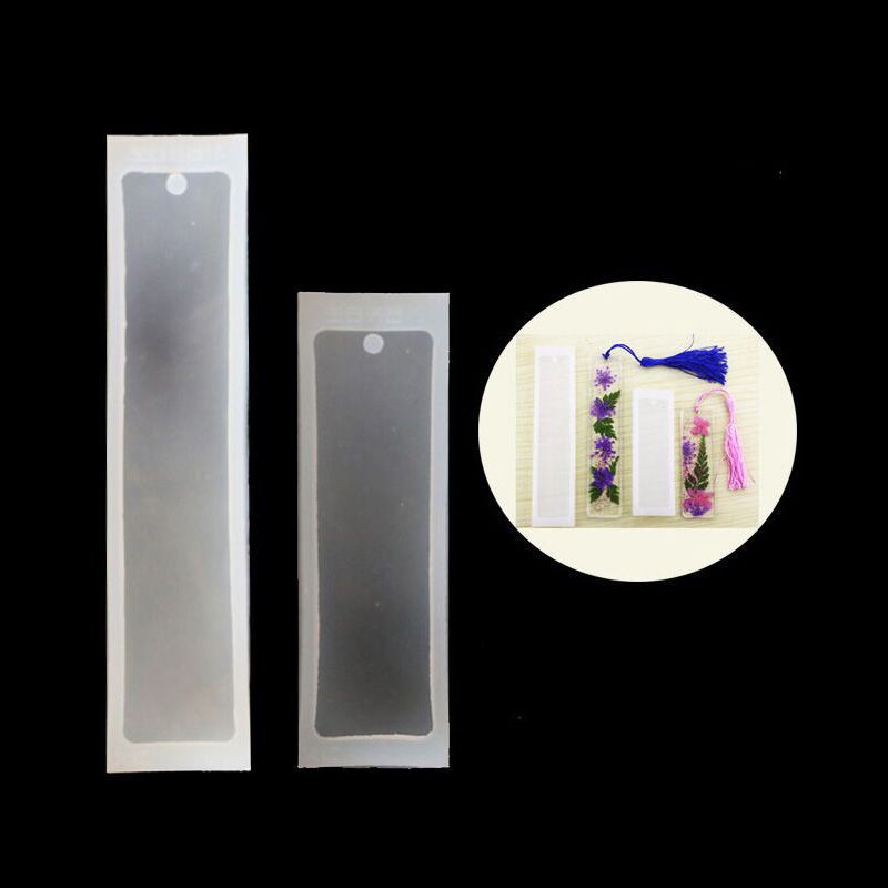 Bộ 2 Khuôn Silicon Trong Suốt Hình Chữ Nhật Dùng Làm Thẻ Đánh Dấu Sách