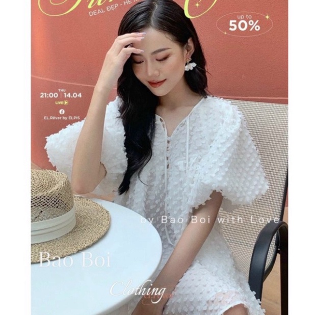 Đầm babydoll - Váy babydoll tiểu thư váy dáng rộng xa hoa dạo phố, đi tiệc_139 coco land giá rẻ hàng đẹp deal sốc