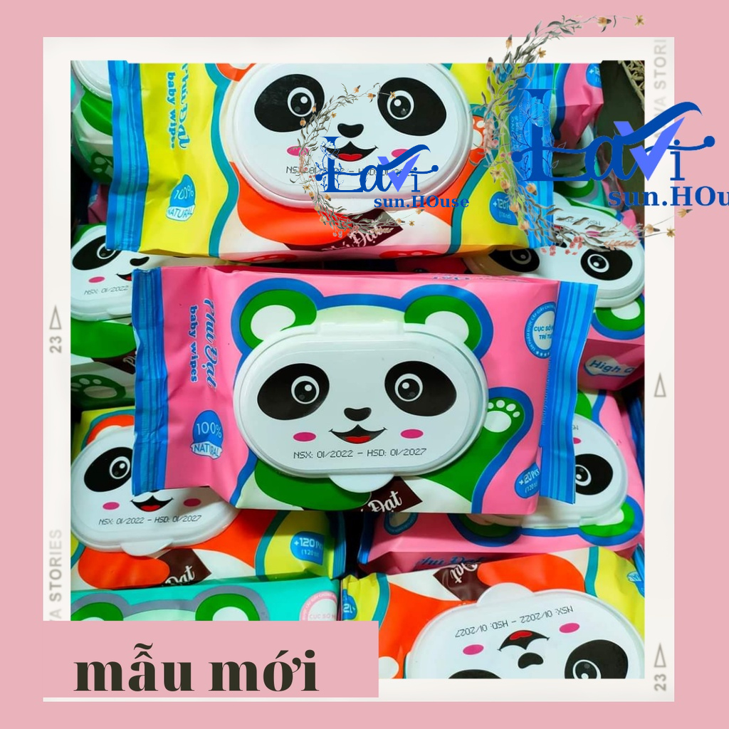 Combo 10 gói Khăn giấy ướt Phú Đạt 120 tờ mặt gấu không mùi  an toàn cho bé hàng chính hãng công ty- mẫu mới