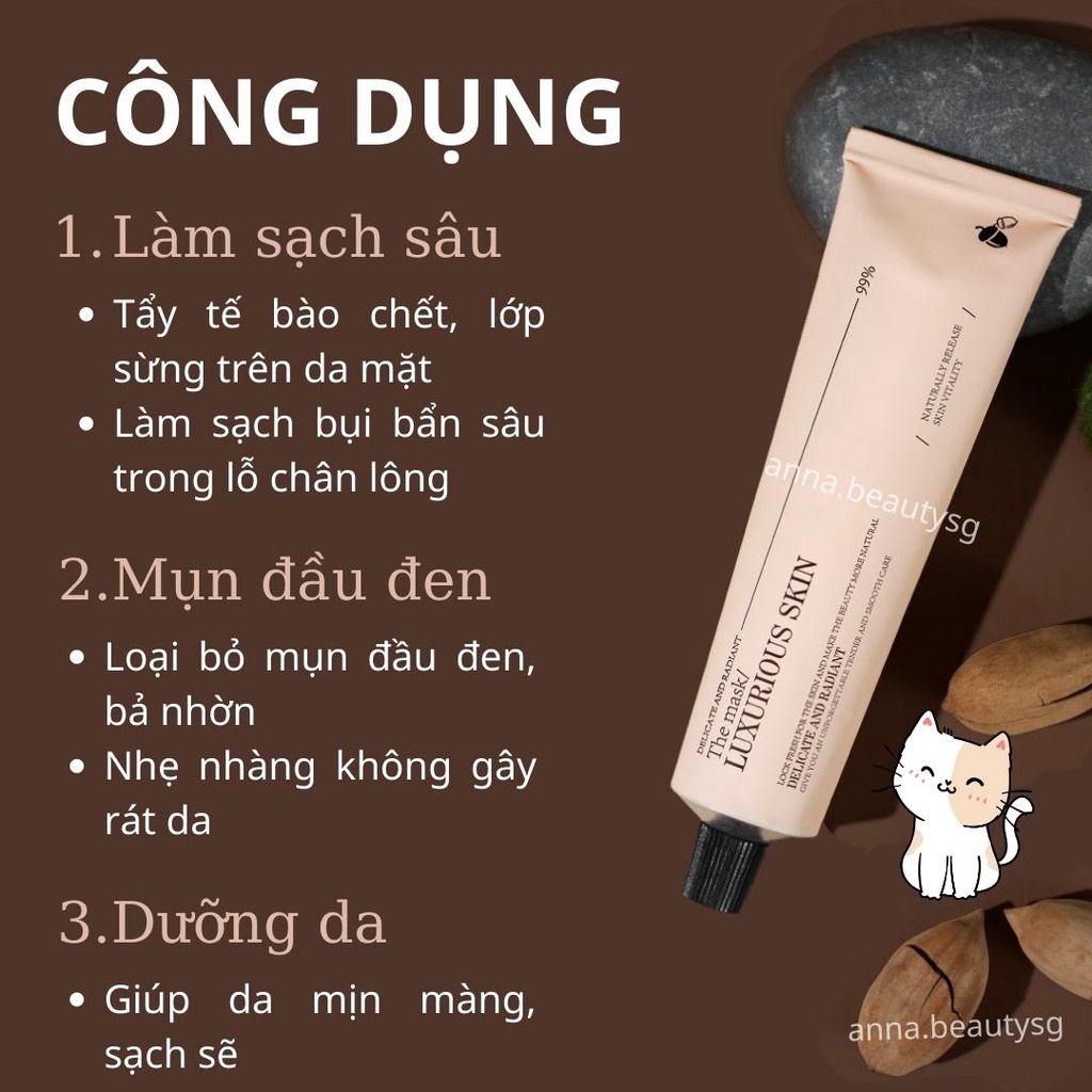 Mặt nạ loại bỏ mụn đầu đen, tẩy tế bào chết da mặt giúp da trắng sáng mịn màng