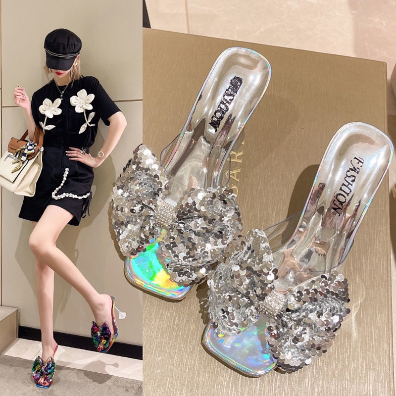 Dép Sandal Cao Gót Đính Nơ Thời Trang Mùa Hè Mới