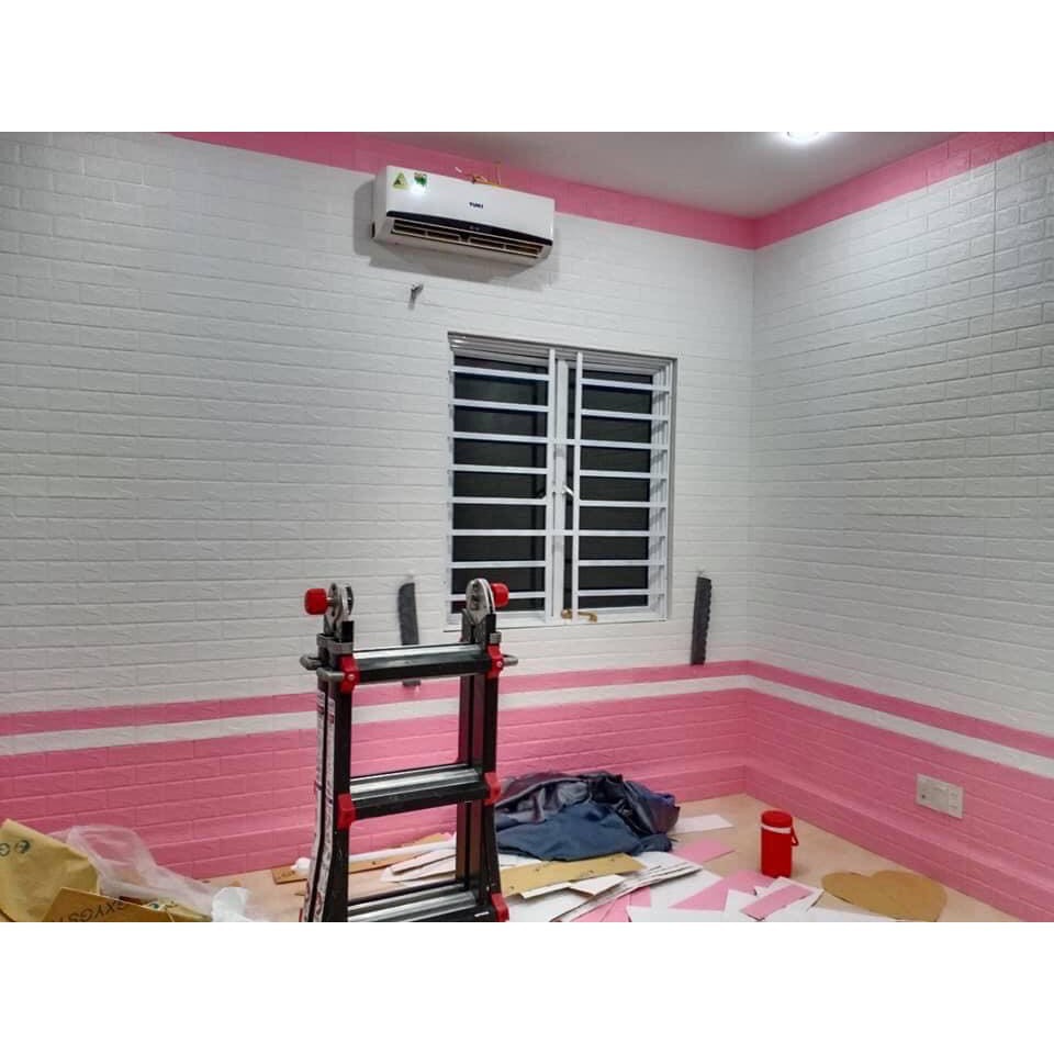 Xốp Dán Tường 3D Khổ 70x77CM Chống Ẩm Giá Rẻ, Mặt Sau Có Sẵn Keo