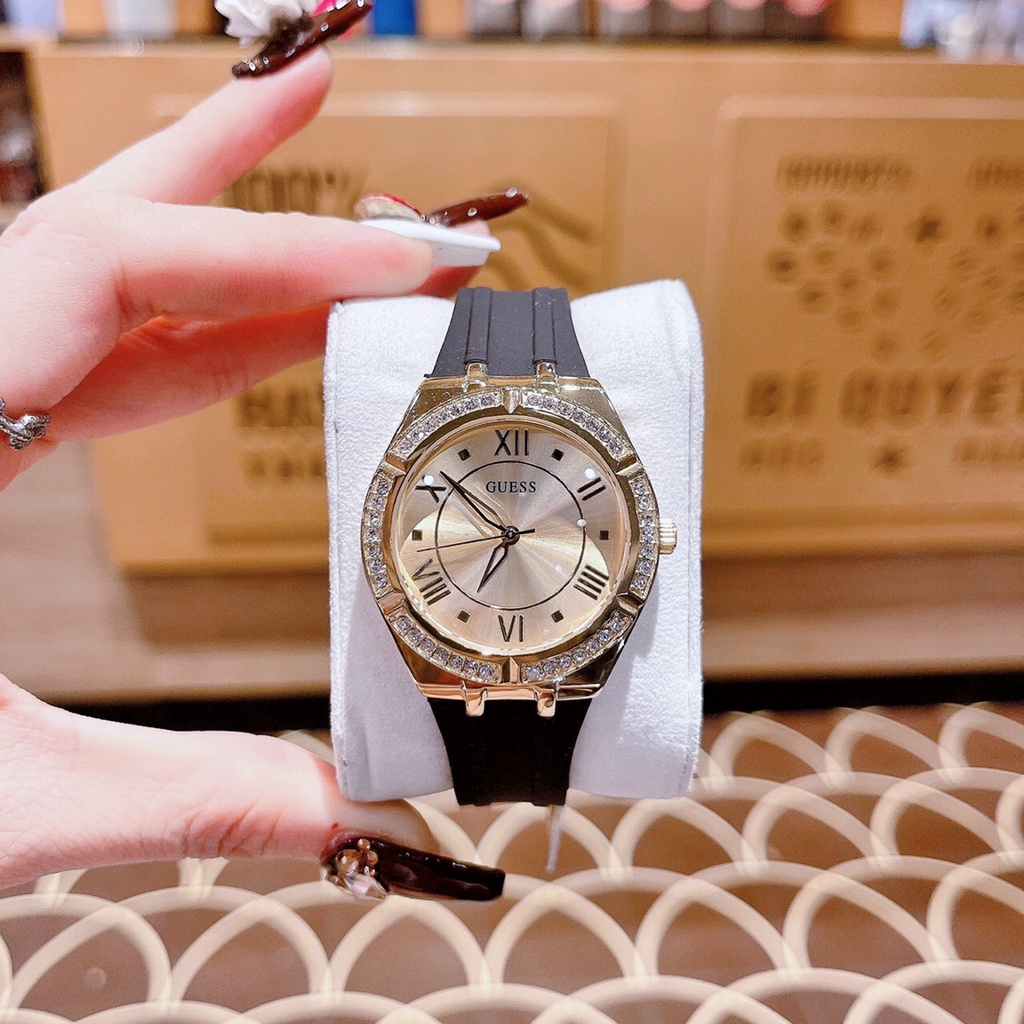 Đồng hồ nữ dây silicon GUESS GW0034L1 - GW0034L2 - GW0034L3 size 36mm fullbox , chống nước , vỏ thép không gỉ , đồng hồ