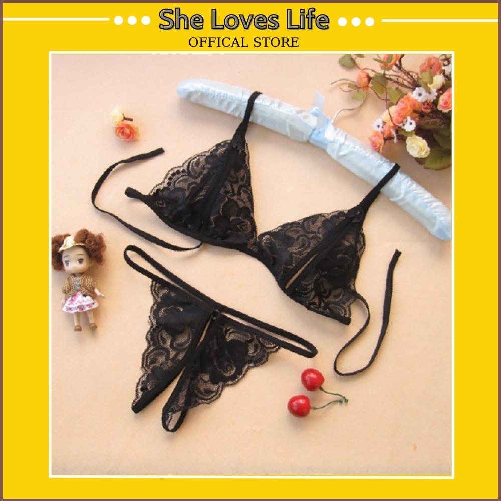 Quần lọt khe nữ -Bộ quần áo Lót Lọt Khe Ren sexy Cao Cấp Norin cạp dây ngang cá tính