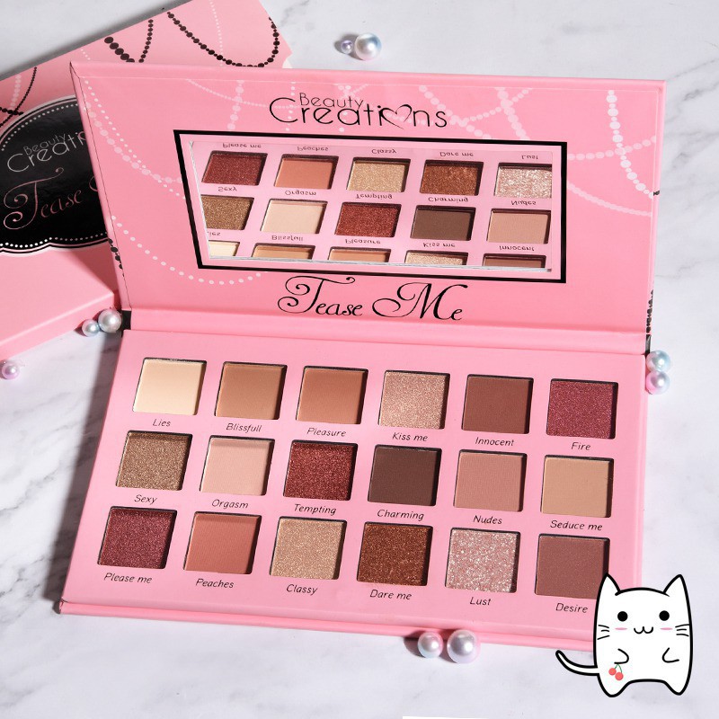 Bảng phấn mắt Beauty Creations TEASE ME 18 màu nhung lì/lấp lánh | BigBuy360 - bigbuy360.vn