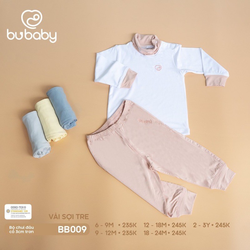 Sale up to 50%BU mẫu mới! Bộ quần áo dài tay cổ 3cm cúc cài vai chất liệu Bamboo cho các bé từ 6m-3y!