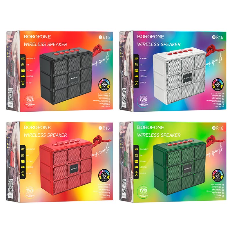 Loa Bluetooth BOROFONE BR16 nhỏ gọn, Bass mạnh mẽ, to rõ, hỗ trợ không dây blt v5.1, FM, TF, USB, TWS