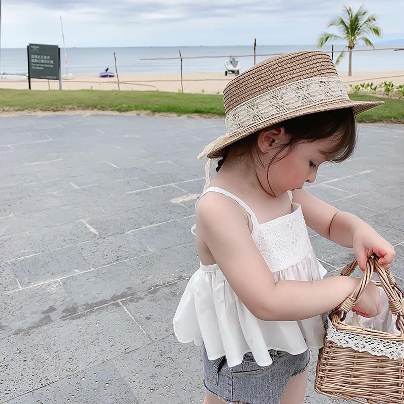 Áo Hai Dây Ngắn Thời Trang Hàn Quốc Ngọt Ngào Cho Bé Gái