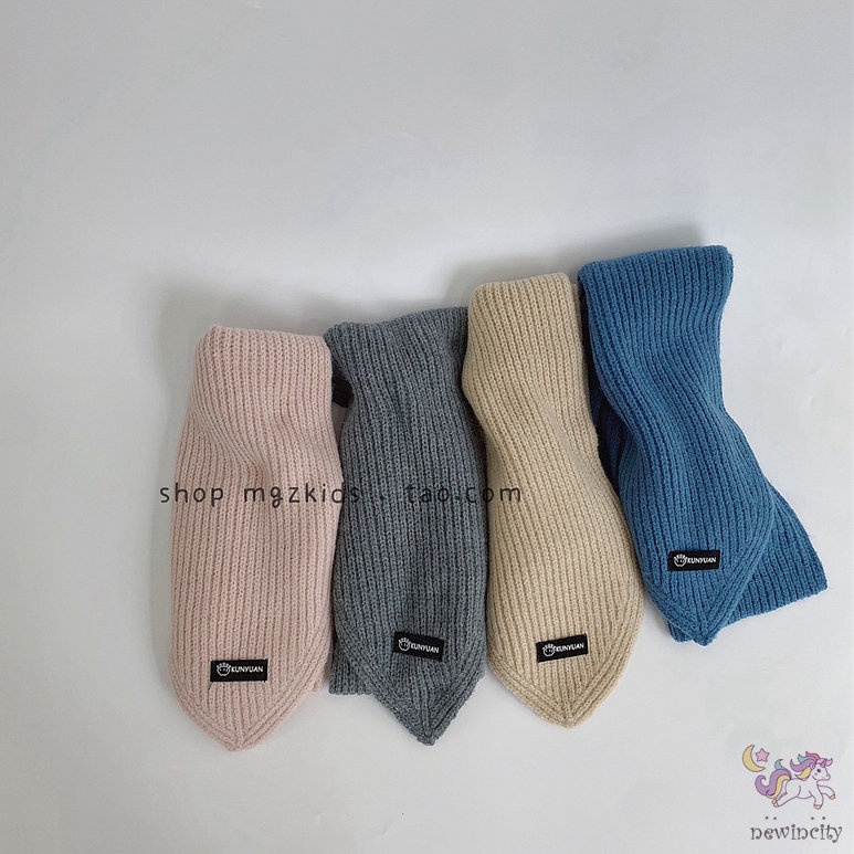 Khăn choàng dệt kim giữ ấm mùa đông phong cách Hàn Quốc dành cho trẻ nhỏ