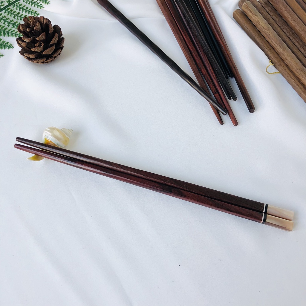 Đũa Gỗ Cao Cấp Khảm Trai, Gắn Sừng, Đũa Decor Chụp Ảnh