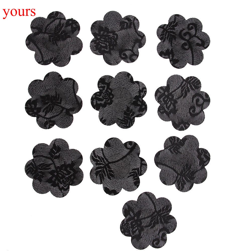 Miếng dán ngực bằng ren hình trái tim màu đen cho nữ