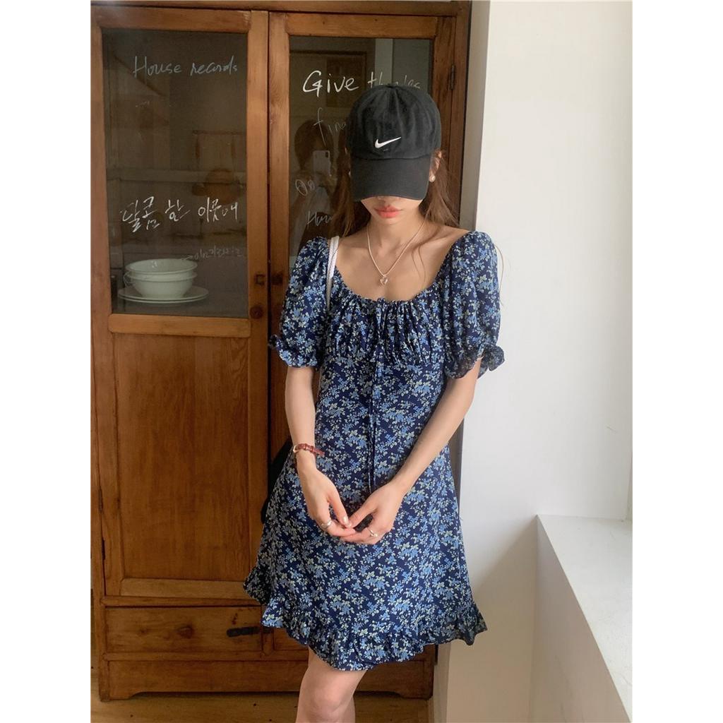 Đầm Hoa Ngắn Tay Thời Trang Pháp Kiểu Retro Quý Phái 66157