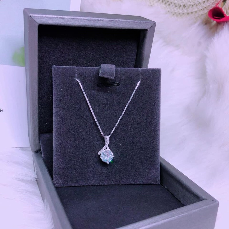 Dây chuyền nữ bạc ta mặt xoắn đính đá xinh xắn - Kho sỉ bạc Nhất Linh