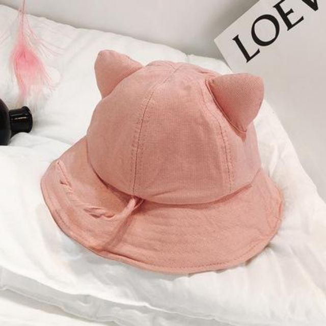 Mũ vải đính tai mèo dễ thương