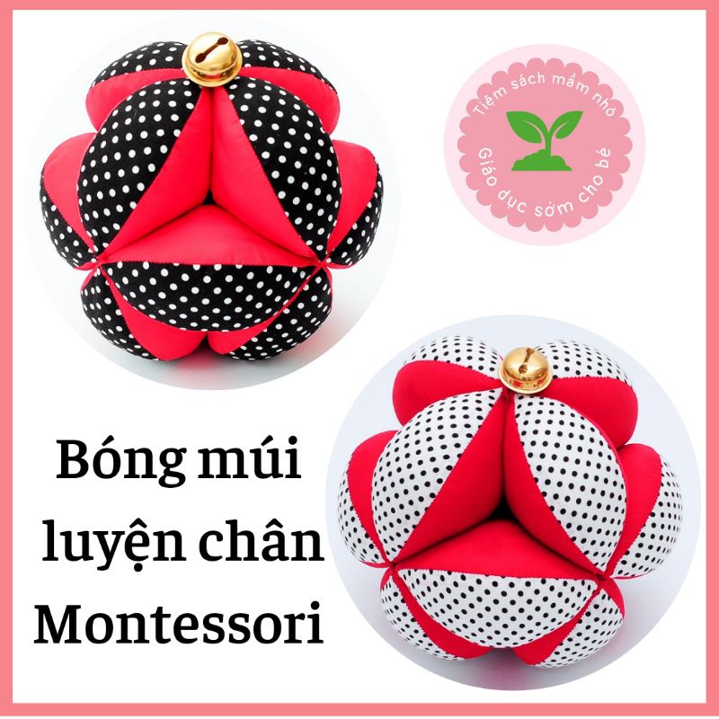 Đồ chơi cho trẻ sơ sinh, Bóng múi luyện chân Montessori, Bóng kích thích thị giác, Bóng vải