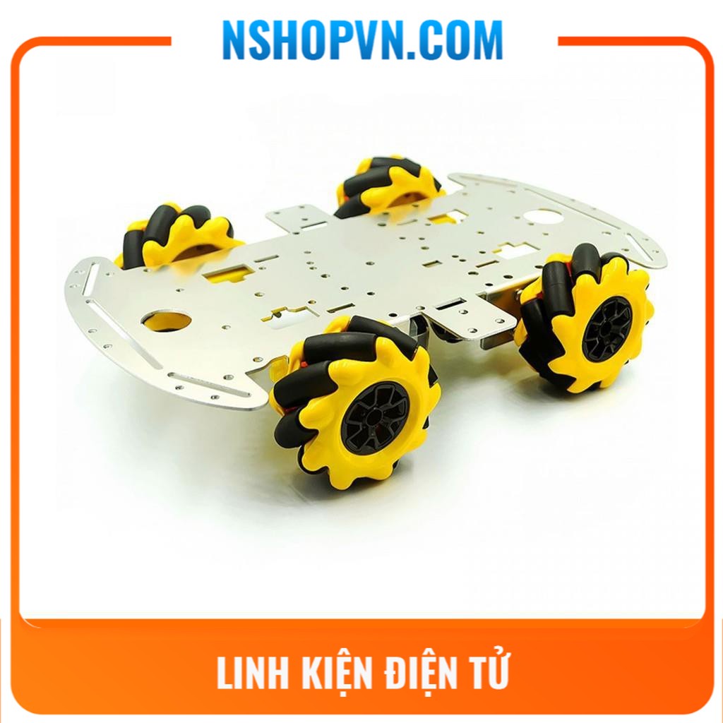 Bộ khung xe 4 bánh Mecanum di chuyển đa hướng theo nhiều phương ứng dụng trong robot, khoa học chế tạo