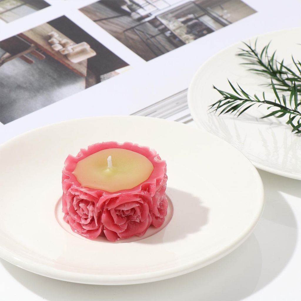MAG Khuôn Làm Nến Silicone Hình Hoa Hồng 3D