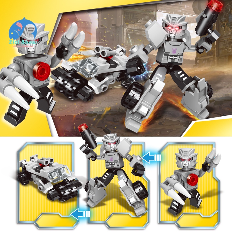 Bộ 8 Mô Hình Lắp Ráp Rô Bốt Biến Hình Optimus Prime