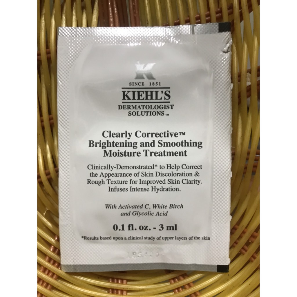 (3ML) gói Kem Dưỡng Ẩm Sáng Da kiehl's  Clearly Corrective™ Brightening &amp; Smoothing Moisture Treatment