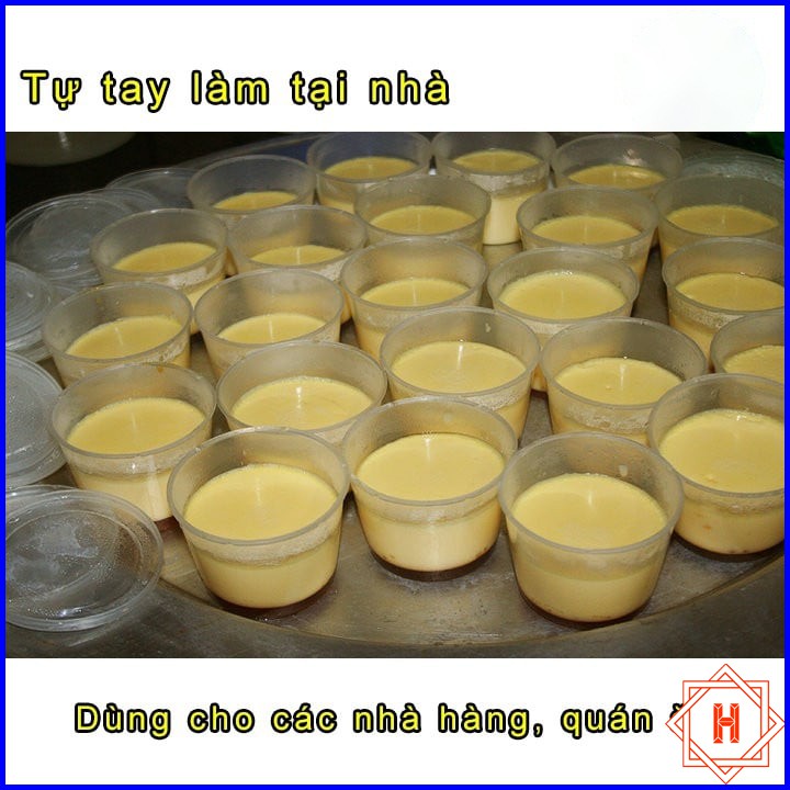 Set 10 Hộp nhựa làm Caramen tại nhà hình tròn có nắp – Hộp làm bánh Flan { H }