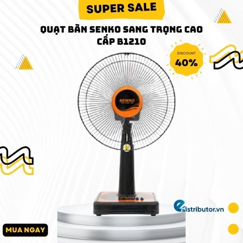 Quạt bàn Senko sang trọng cao cấp B1210 màu ngẫu nhiên - Hàng Chính Hãng