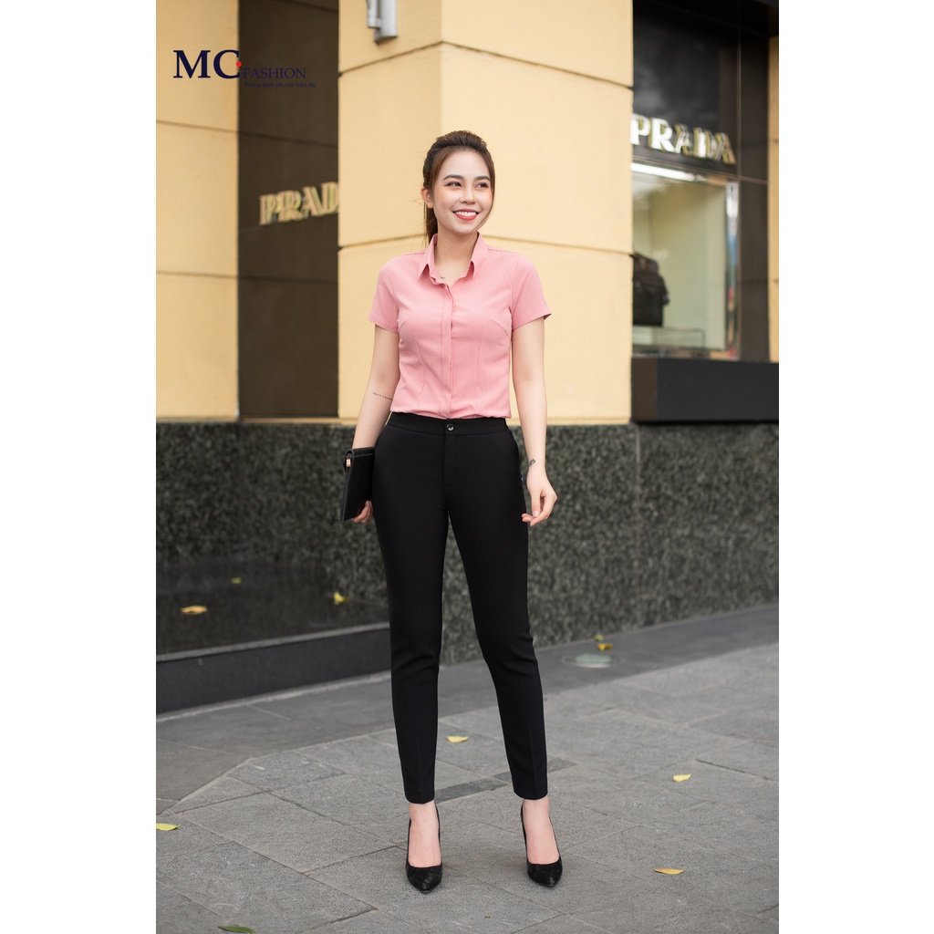 Áo sơ mi ngắn tay MC Fashion chất vải silk lụa A681