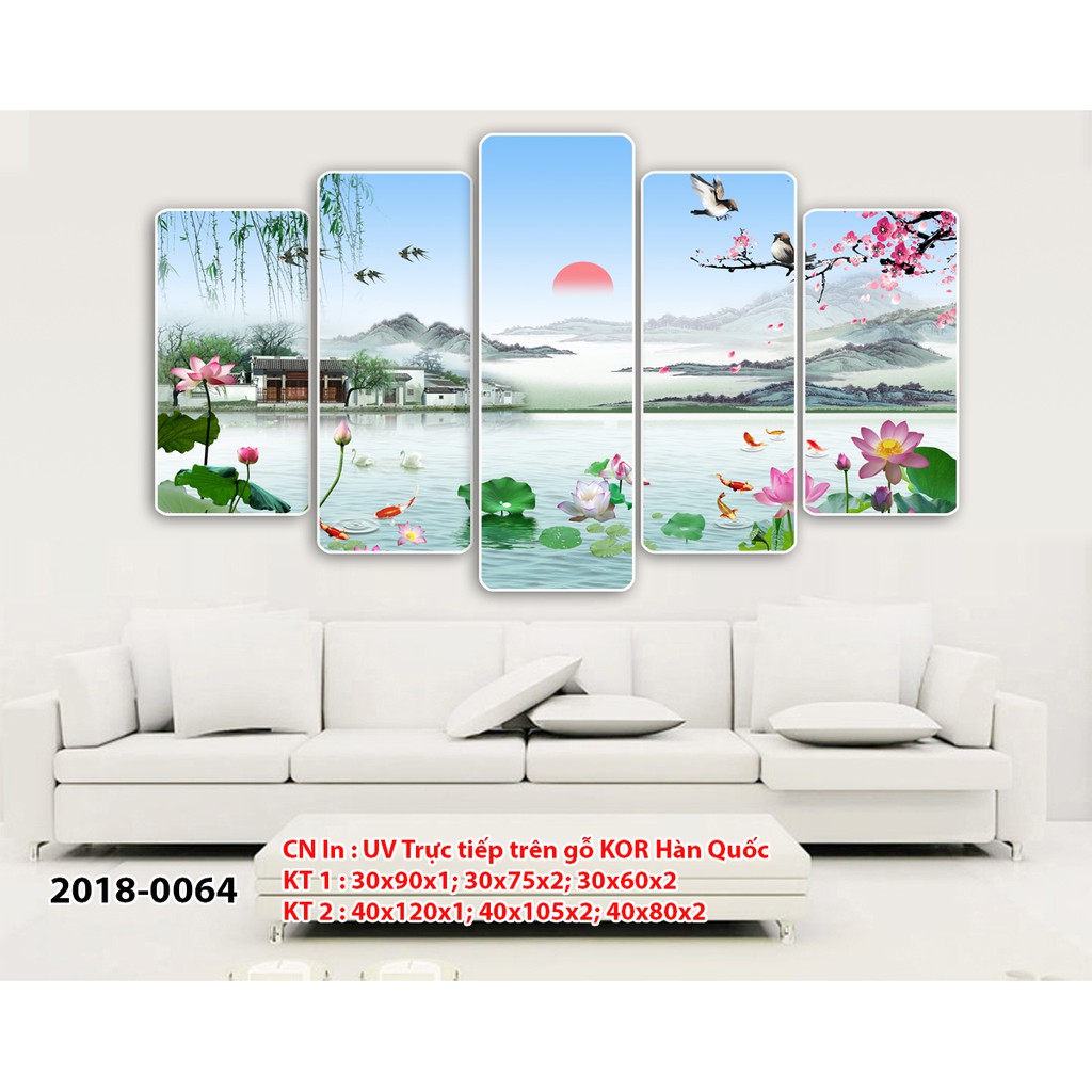 Tranh Treo Tường Xuất Khẩu Hàn Quốc- TT Bộ 5 Tấm - Sơn Thủy Hữu Tình/벽걸이 수출 한국