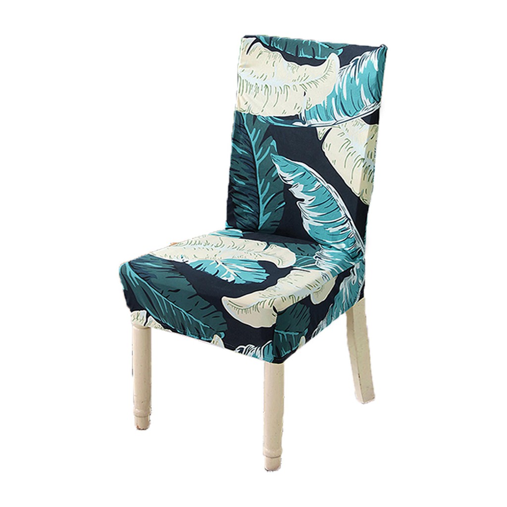 Chair Cover Stretch Elastic Dining Seat Cover Anti-Dirty Printed Household Chair Covers Universal Stretch Chair Cover